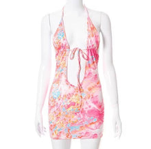 Load image into Gallery viewer, MARBLE HOT PINK MINI DRESS
