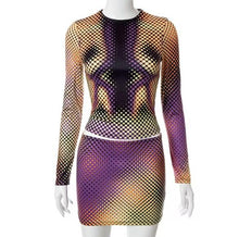 Load image into Gallery viewer, CONTOUR 2-PIECE CO-ORD SET IN PURPLE OR ORANGE
