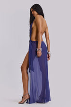 Load image into Gallery viewer, JADED ECLIPSE BACKLESS ASYMMETRIC DRESS IN PURPLE
