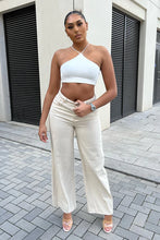 Load image into Gallery viewer, FASHION NOVA NATURAL ATTRACTION NON STRETCH WIDE LEG JEANS IN SAND
