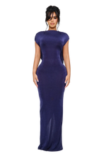 Load image into Gallery viewer, COUCOO AVARA BACKLESS MAXI DRESS IN MIDNIGHT ACHE
