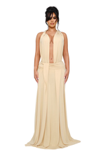 Load image into Gallery viewer, SOLENE DRAPED MAXI DRESS IN PEAR FLESH
