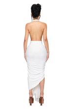 Load image into Gallery viewer, THE COUCOO DIONE HALTER MIDI DRESS IN ICE MILK
