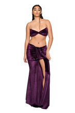 Load image into Gallery viewer, COUCOO KWAI TOP &amp; SKIRT SET IN TARMAC/AUBEGINE
