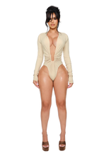 Load image into Gallery viewer, COUCOO NOXRA DEEP PLUNGE BODYSUIT IN UNTOUCHED BUTTER
