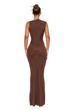 Load image into Gallery viewer, COUCOO WALE DRESS IN LIEUTENANT GREEN / ARABICA / SATIN BLACK / POMEGRANATE SEED
