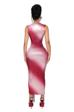 Load image into Gallery viewer, LYCHEE PLUNGE SLEEVELESS DRESS IN STRAWBERRY SMOKE
