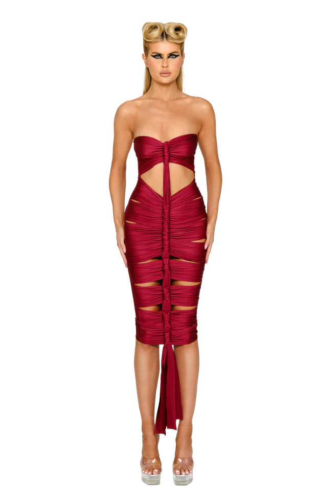 COUCOO RAKI DRESS IN LOBSTER CLAW