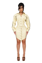 Load image into Gallery viewer, RUVA MINI FAUX LEATHER DRESS IN MILK TOOTH
