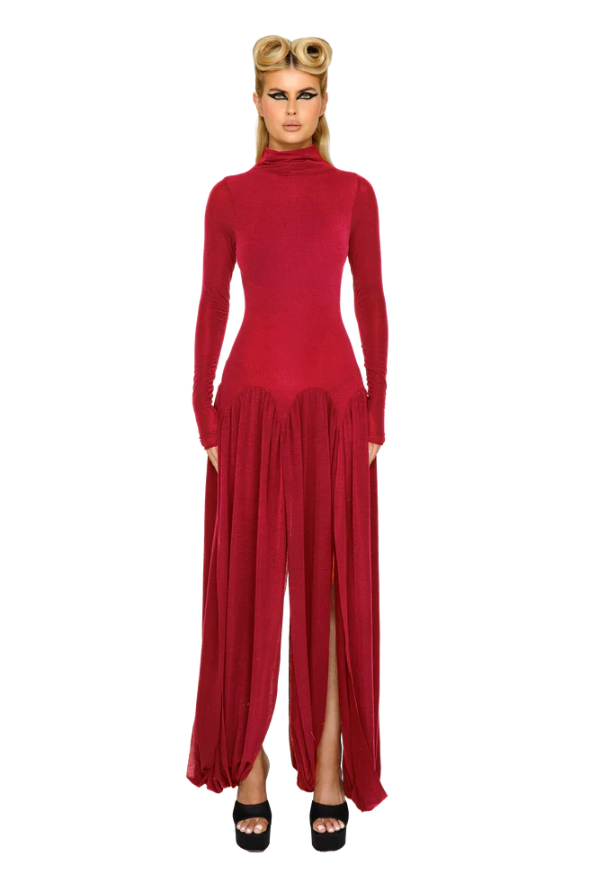 COUCOO PARBAT DRESS IN BLACK BEAR / MELBEC / CHERRY