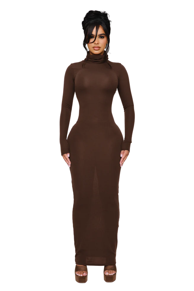 COUCOO NOA KNIT MAXI DRESS IN SPICED ASH