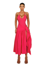 Load image into Gallery viewer, COUCOO ATACAMA DRESS IN SAILOR / HOT HIBISCUS / CRUSHED ICE/ FRESH BREATH / SATIN BLACK
