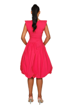 Load image into Gallery viewer, TAKLA MIDI DRESS IN CRUSHED ICE / HIBISCUS / SATIN BLACK / FRESH BREATH
