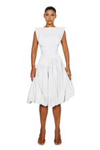 Load image into Gallery viewer, TAKLA MIDI DRESS IN CRUSHED ICE / HIBISCUS / SATIN BLACK / FRESH BREATH
