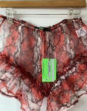 Load image into Gallery viewer, JADED LONDON RED SNAKE ORGSANZA FRILL EDGE SHORTS AND TOP SET
