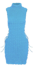 Load image into Gallery viewer, THE EVA BUBBLE DRESS IN WHITE HUE / BROWN CHOCOLATE / BLUE
