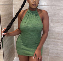 Load image into Gallery viewer, TALIA MINI DRESS IN BLUE HUE AND GREEN
