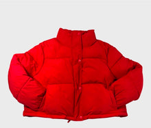 Load image into Gallery viewer, CROPPED PUFFER JACKET IN RED

