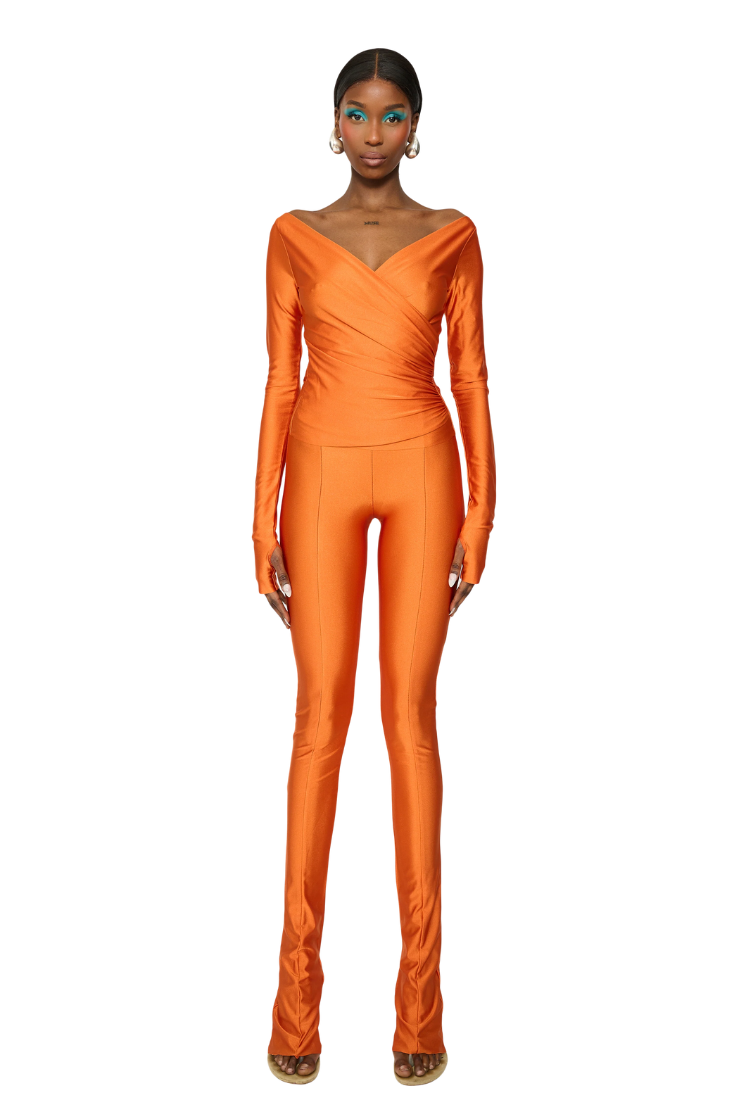 COUCOO LONG SLEEVED TOP IN MANGO PULP