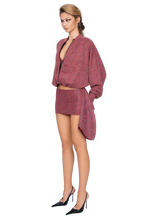 Load image into Gallery viewer, COUCOO MERANO TWEED BOMBER JACKET - FLECKED ROUGE
