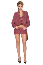Load image into Gallery viewer, COUCOO MERANO TWEED BOMBER JACKET - FLECKED ROUGE
