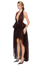 Load image into Gallery viewer, BOLZANO HALTER DRESS - MOSS MIST/SHADOW SAGE/ESPRESSO
