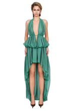 Load image into Gallery viewer, BOLZANO HALTER DRESS - MOSS MIST/SHADOW SAGE
