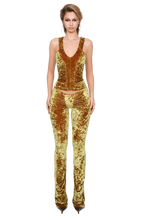 Load image into Gallery viewer, COUCOO DURAN RUCHED TROUSERS IN HONEY LIME
