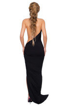 Load image into Gallery viewer, COUCOO CORVARO HIGH SPLIT MAXI DRESS IN HONEY LIME / RED / ARABICA / DEEP BERRY
