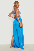 Load image into Gallery viewer, BOOHOO DIAMANTE JEWEL MAXI BEACH SKIRT IN BLUE
