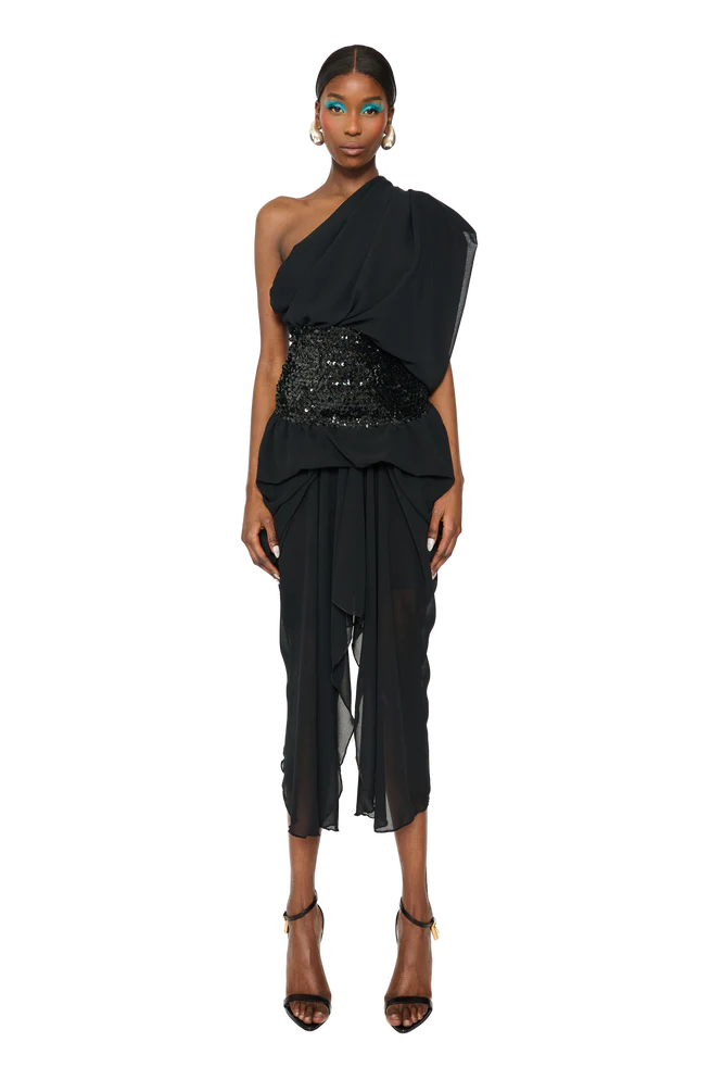 COUCOO PACAYA DRESS IN BLACK HOLE