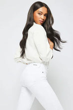 Load image into Gallery viewer, LIPSY HIGH WAIST FLARE LEG CHLOE JEANS IN WHITE
