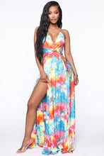 Load image into Gallery viewer, FASHION NOVA &#39;PAINTING IN COLOUR&#39; MAXI DRESS IN MULTI COLOUR
