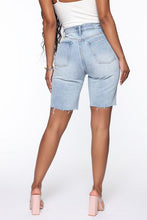 Load image into Gallery viewer, FASHION NOVA &#39;FAVORITE LONGLINE DENIM SHORTS&#39; IN LIGHT BLUE WASH
