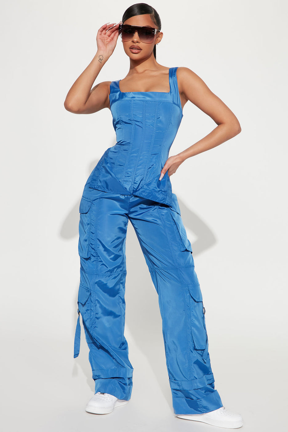 FASHION NOVA MEANT TO BE UTILITY JUMPSUIT IN ROYAL