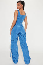 Load image into Gallery viewer, FASHION NOVA MEANT TO BE UTILITY JUMPSUIT IN ROYAL
