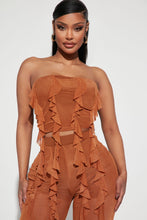 Load image into Gallery viewer, FASHION NOVA ATHENA MESH PANT SET IN CAMEL
