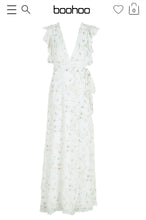 Load image into Gallery viewer, BOOHOO FLORAL FRILL DETAIL WRAP MAXI DRESS
