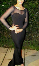 Load image into Gallery viewer, SABELLA COLLECTION MESH TOP FULL LENGTH DRESS IN BLACK
