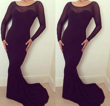 Load image into Gallery viewer, SABELLA COLLECTION MESH TOP FULL LENGTH DRESS IN BLACK

