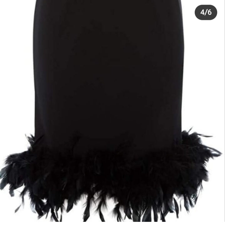 Missguided feather skirt sale