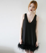 Load image into Gallery viewer, MISSGUIDED FEATHER TRIM SLEEVELESS DRESS
