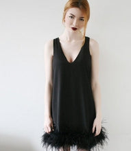 Load image into Gallery viewer, MISSGUIDED FEATHER TRIM SLEEVELESS DRESS
