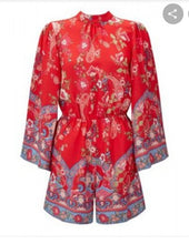 Load image into Gallery viewer, MISS SELFRIDGE RED PRINTED KIMONO PLAYSUIT

