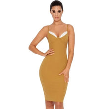 Load image into Gallery viewer, OH POLLY &#39;PEEK A BOO&#39; DRESS IN MUSTARD
