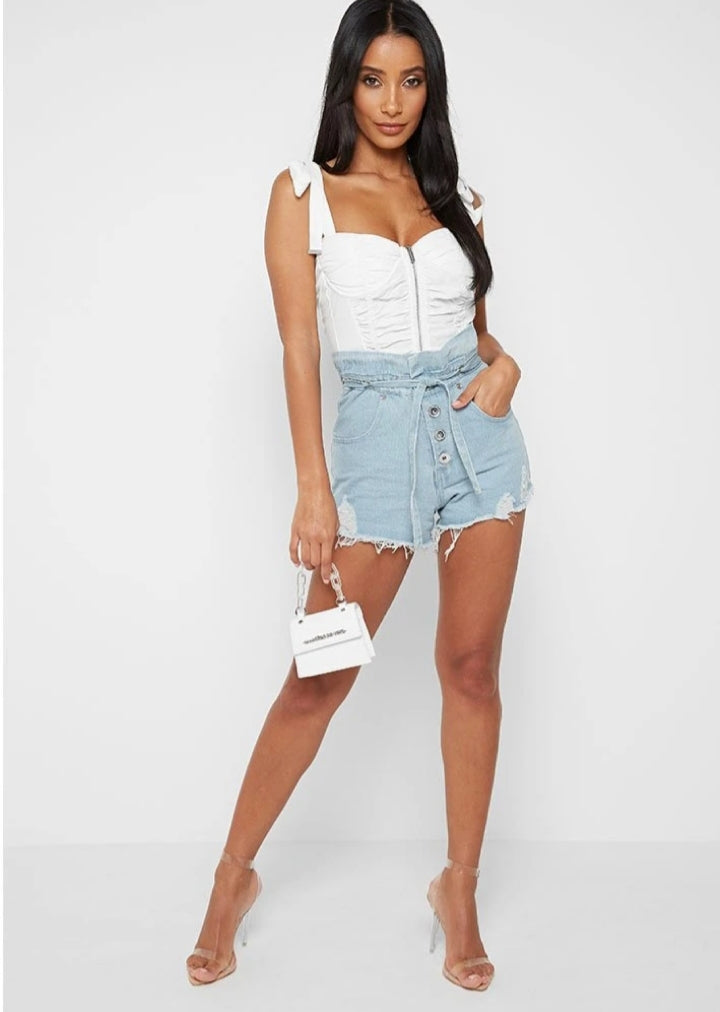 Paperbag jeans best sale shorts