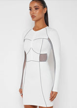 Load image into Gallery viewer, MANIERE DE VOIR &#39;CORSET T.SHIRT&#39; BODYCON MINI DRESS IN WHITE
