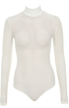 Load image into Gallery viewer, HOUSE OF CB SHADOW CREAM KNITTED STRETCH MESH BODYSUIT
