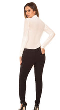 Load image into Gallery viewer, HOUSE OF CB SHADOW CREAM KNITTED STRETCH MESH BODYSUIT
