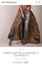 Load image into Gallery viewer, THE DOLLS HOUSE KRISTA KAFTAN IN ORANGE &amp; TAN PAISLEY
